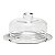 PRATO P/QUEIJO DE AÇO INOX C/TAMPA DE VIDRO ELEGANCE 19CM - Imagem 1