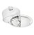 PRATO P/QUEIJO DE AÇO INOX C/TAMPA DE VIDRO ELEGANCE 19CM - Imagem 3