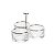 PETISQUEIRA TRIPLA DE VIDRO CROMADA RIALTO 23X23X11,5cm - Imagem 1
