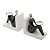 SUPORTE DE CERÂMICA P/LIVROS C/PORTA VELAS BLACK/WHITE 18cm - Imagem 3