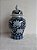 POTICHE DECORATIVO PORCELANA AZUL/BRANCO 25x44cm - Imagem 1