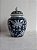 POTICHE DECORATIVO PORCELANA AZUL/BRANCO 17x26cm - Imagem 1