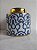 POTICHE DECORATIVO PORCELANA AZUL/BRANCO 18x18cm - Imagem 1