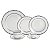 JG DE JANTAR DE PORCELANA BONE CHINA BLUE SILVER ALTO RELEVO - Imagem 1