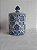 POTICHE DECORATIVO PORCELANA AZUL/BRANCO 14x22cm - Imagem 1