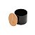 POTE DE PORCELANA C/TAMPA DE MADEIRA BAMBOO PRETO 450ML - Imagem 3