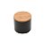 POTE DE PORCELANA C/TAMPA DE MADEIRA BAMBOO PRETO 450ML - Imagem 1