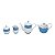 CJ 4PC P/CHÁ DE PORCELANA GIVEMY AZUL CLARO 850ML - Imagem 2