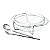 SALADEIRA DE VIDRO C/BASE E TALHERES DE PRATA LYON 25CM - Imagem 1