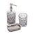 CJ 3PC VIDRO P/BANHEIRO DIAMOND PRATEADO - Imagem 1