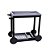 CARRINHO MADEIRA P/BAR C/BANDEJAS PRETO/CINZA 100x50x90cm - Imagem 1