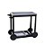 CARRINHO MADEIRA P/BAR C/BANDEJAS PRETO/CINZA 100x50x90cm - Imagem 2