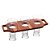 CJ 3 COPOS P/CERVEJA C/SUPORTE MADEIRA TECA 36x15x2cm 320ml - Imagem 1