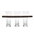 CJ 3 COPOS P/CERVEJA C/SUPORTE MADEIRA TECA 36x15x2cm 320ml - Imagem 3