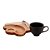 XÍCARA CAFÉ C/BANDEJA MADEIRA TECA E COLHER 30x18x8cm 195ml - Imagem 3