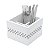 PORTA TALHER DE MADEIRA DIAMOND BRANCO 17X17X13cm - Imagem 4