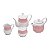 CJ 4PC P/CHÁ DE PORCELANA GIVEMY ROSA CLARO 850ML - Imagem 1