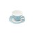 CJ 6 PC XÍCARA DE CAFÉ C/PÍRES DE PORCELANA GIVEMY AZUL - Imagem 1