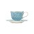 CJ 6 PC XÍCARA DE CAFÉ C/PÍRES DE PORCELANA GIVEMY AZUL - Imagem 2