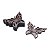 JG PORTA COPOS C/6 PC DE MADEIRA BORBOLETA 10X8X0,6CM - Imagem 1