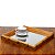 BANDEJA BAMBU COM ESPELHO 36X36X4cm - Imagem 4