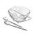 SALADEIRA DE VIDRO C/BASE E TALHERES DE PRATA FENICE 24CM - Imagem 1