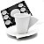 JG. CAFÉ 6 XÍCARAS C/PIRES DE PORCELANA LYON - Imagem 1