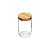 POTE DE VIDRO WOOD TRANSPARENTE E MARROM 660ml - Imagem 2