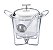 CJ SOPEIRA DE VIDRO C/TAMPA E CONCHA EM AÇO INOX SATIN 4L - Imagem 1