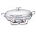 RECHAUD DE VIDRO C/TAMPA DE AÇO INOX SATIN OVAL 3L - Imagem 1