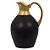 VASO DE CERAMICA TIPO JARRA PRETO E DOURADO - Imagem 1