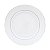 APARELHO DE JANTAR 42 PEÇAS DE PORCELANA COM BORDA PRATEADA MÔNACO BRANCO - WOLFF - Imagem 2