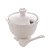 AÇUCAREIRO DE PORCELANA COM TAMPA E COLHER ALTO RELEVO BRANCO 10,5CM X 9,5CM - WOLFF - Imagem 4