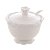 AÇUCAREIRO DE PORCELANA COM TAMPA E COLHER ALTO RELEVO BRANCO 10,5CM X 9,5CM - WOLFF - Imagem 1