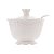 AÇUCAREIRO DE PORCELANA COM TAMPA E COLHER ALTO RELEVO BRANCO 10,5CM X 9,5CM - WOLFF - Imagem 3