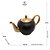 BULE DE CHÁ DE PORCELANA DUBAI PRETO E DOURADO 1L- WOLFF - Imagem 2