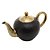 BULE DE CHÁ DE PORCELANA DUBAI PRETO E DOURADO 1L- WOLFF - Imagem 1