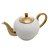 BULE DE CHÁ DE PORCELANA DUBAI BRANCO E DOURADO 1L- WOLFF - Imagem 1