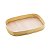 BANDEJA RETANGULAR ESCOVADA COM FUNDO EM MADEIRA JADE DOURADA 38CM X 24CM - WOLFF - Imagem 1