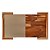 BANDEJA RETANGULAR DE MADEIRA COM AÇO INOX TECA CHAMPANHE 48CM X 28CM X 7CM - WOLFF CRAFT - Imagem 3