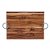 BANDEJA DE MADEIRA COM ALÇA ARGOLA TECA PRATA 45CM X 30CM X 5CM - WOLFF CRAFT - Imagem 3