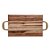 BANDEJA DE MADEIRA COM ALÇA ARGOLA TECA DOURADA 40CM X 17,5CM X 6CM - WOLFF CRAFT - Imagem 3