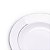 CONJUNTO 6 PRATOS FUNDOS DE PORCELANA COM BORDA PRATEADA MÔNACO BRANCO 21,5CM - WOLFF - Imagem 5