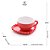 CONJUNTO 4 XÍCARAS DE CHÁ DE PORCELANA COM PIRES CORAÇÃO BEADS VERMELHO 210ML - WOLFF - Imagem 2