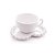 CONJUNTO 4 XÍCARAS DE CHÁ DE PORCELANA COM PIRES CORAÇÃO BEADS BRANCO 210ML - WOLFF - Imagem 2