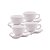 CONJUNTO 4 XÍCARAS DE CHÁ DE PORCELANA COM PIRES CORAÇÃO BEADS BRANCO 210ML - WOLFF - Imagem 1