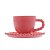 CONJUNTO 4 XÍCARAS DE CAFÉ DE PORCELANA COM PIRES CORAÇÃO BEADS VERMELHO 80ML - WOLFF - Imagem 4