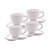 CONJUNTO 4 XÍCARAS DE CAFÉ DE PORCELANA COM PIRES CORAÇÃO BEADS BRANCO 80ML - WOLFF - Imagem 1