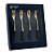 CONJUNTO 4 GARFOS PARA APERITIVO DE AÇO INOX DOURADO COM CABO DE CERÂMICA PRETO - WOLFF - Imagem 5