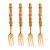 CONJUNTO 4 GARFOS DE BOLO DE AÇO INOX COM CABO DE BAMBU TULUM DOURADO 16CM - WOLFF - Imagem 1